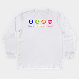 Essential Workers, Thanks For Your Service Kids Long Sleeve T-Shirt